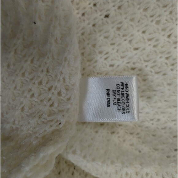 Zenana Sweater Size XL Open Weave Knit Cream Crew Neck Baggy Slouchy Lagenlook - Picture 6 of 7